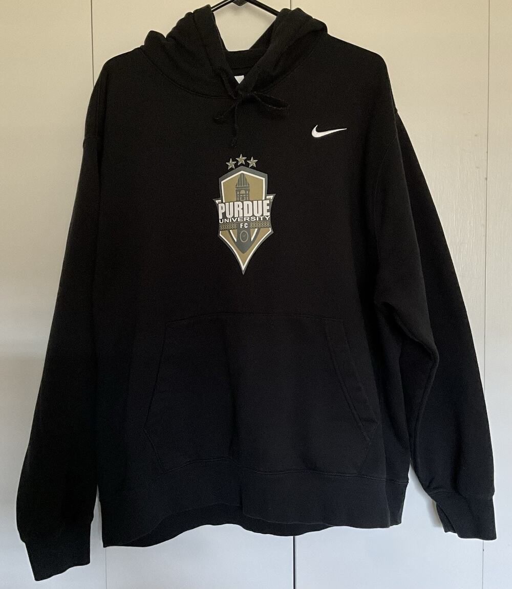 Nike Purdue University Boilermakers Hoodie Sweatshirt Left Check Swoosh Size XL